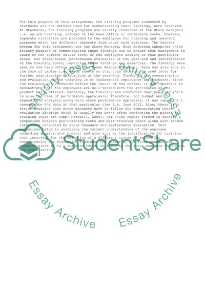 Training Evaluations for Starbucks