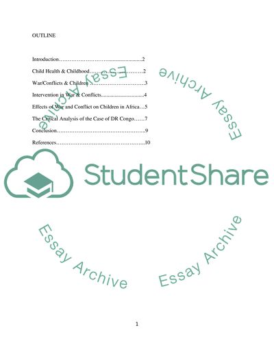 War and Conflicts in Africa and Its Effects on Childhood and Health