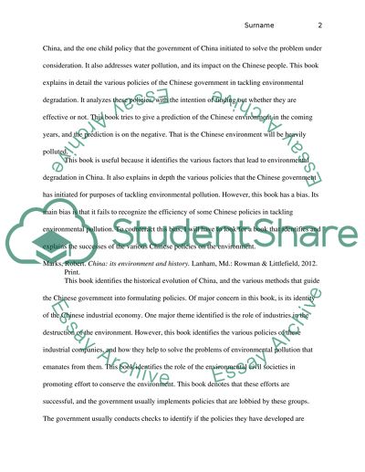 Environmental issues in China and the role of government