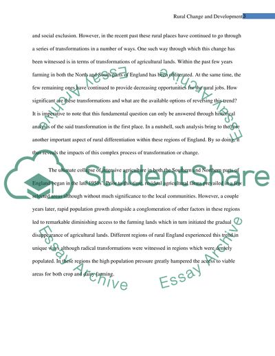 Rural Change and Development