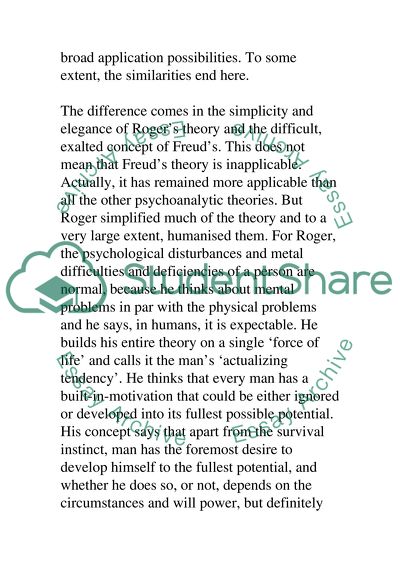 Freuds Psychodynamic Conceptualisations and Rogers Person Centred Conceptualisations