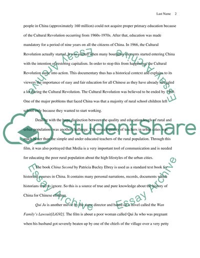 Comparing and Contrasting Not One Less and Qui Ju Movies