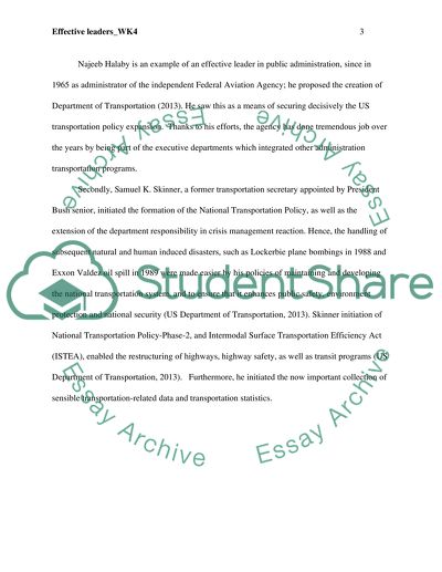 Effective Leaders in Public Administration