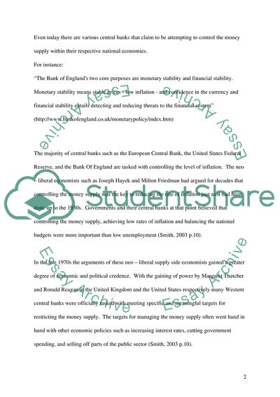 Setting Targets for the Money Supply