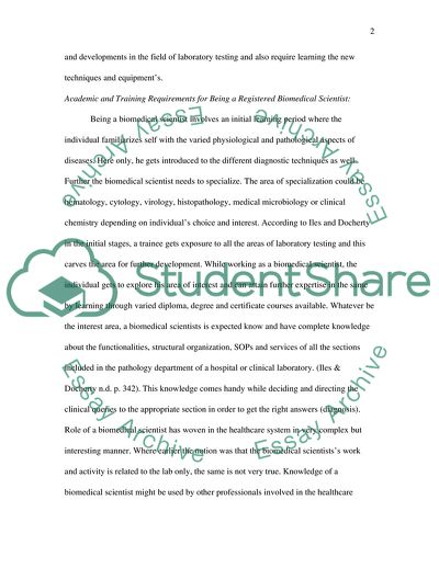 The Role of a Biomedical Scientist