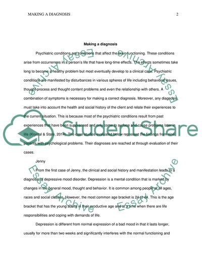 Making a Psychiatric Diagnosis