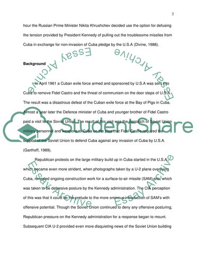 Cuban Missile crisis and Cold War intelligence