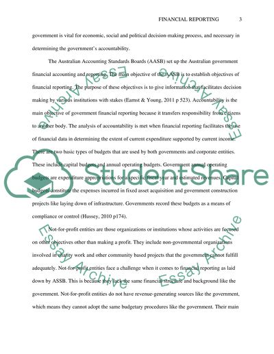 Brief report Government and not for Profit Accounting