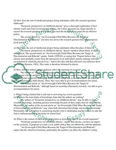 Obesity and Responsibility Lab Report