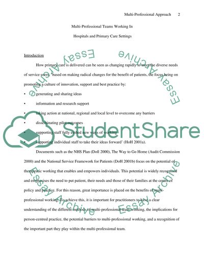 Multi-Professional Teams Working In Hospitals