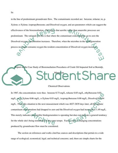 Bioremediation Procedures of Crude Oil Impacted Soil