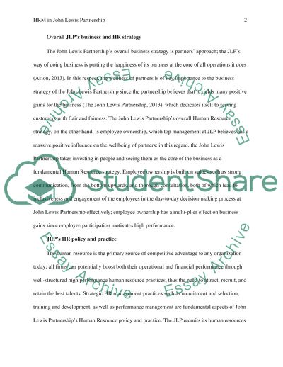 Human Resource Management in John Lewis Partnership