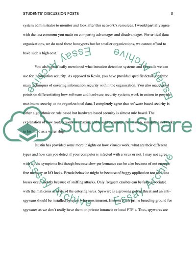 Class student dicussions answers