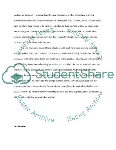 Hand Hygiene Technique in a Medical Ward