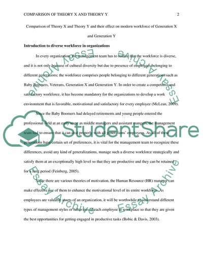 Comparison of Theory X and Theory Y and their Effect on the Modern Workforce