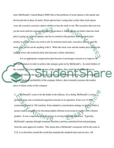 The General Policy of McDonalds