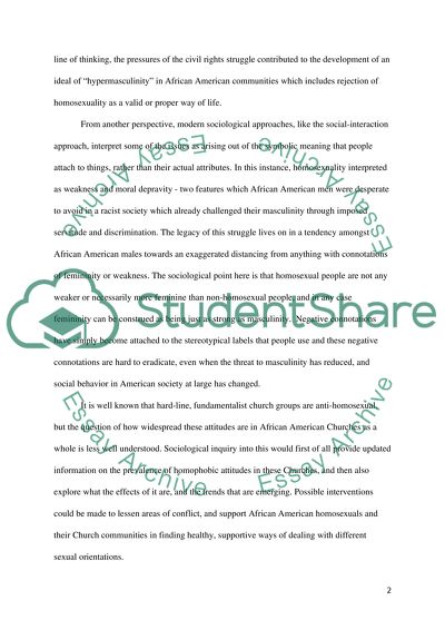 Homosexuality and the African American Churches