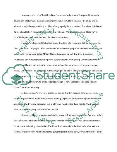 President Bush Faces His Own Storm