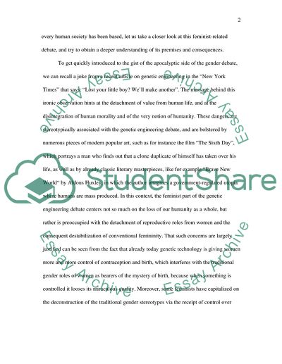 Disappearing Genders: Genetic Technologies and Apocalyptic Feminism