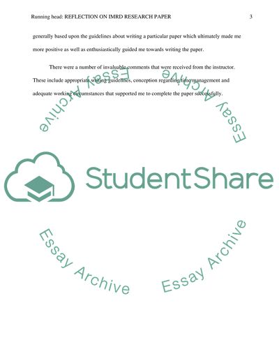 Reflection on IMRD research paper