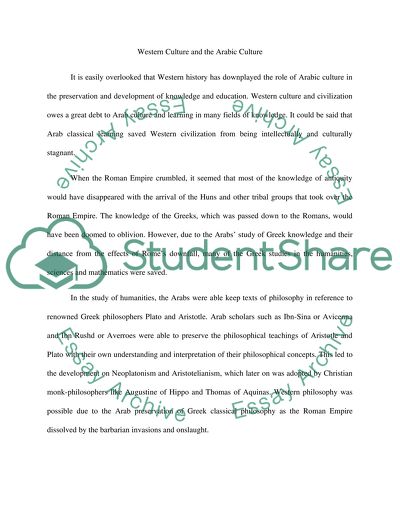 Western Culture and the Arabic Culture