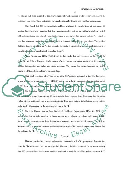 Emergency Department Overcrowding