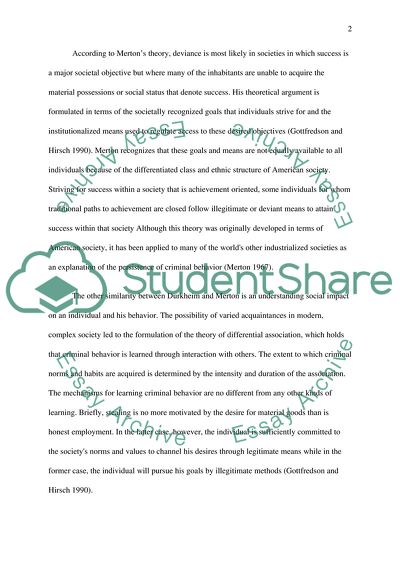 The Functions of Crime in the Theories of Emile Durkheim and Robert King Merton