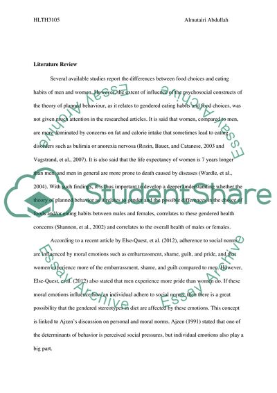 The Relationship between Individuals and Their Eating Habits