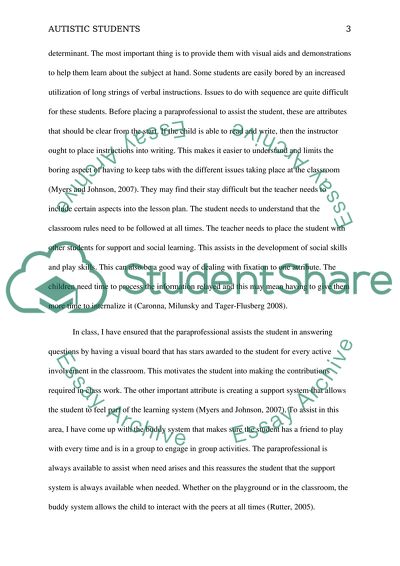 Managing Autistic Students