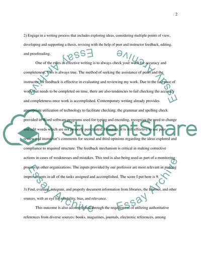 Self-Analysis of Writing and Class Experience