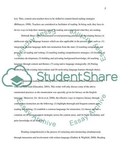 Cross Content Literacy