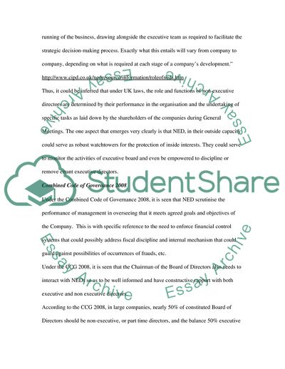 Company Law UK: Non-Executive Directors and the Combined Code 2008