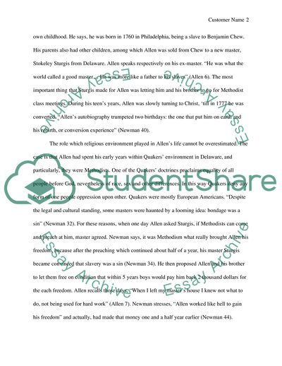 Richard Allens Contribution to American National Cultural Tradition