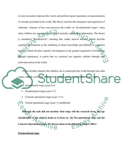 Piagets Theory of Cognitive Development: an Appreciation