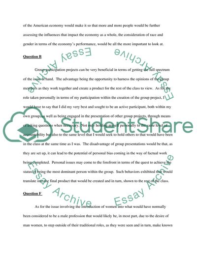 Economics of Race and Gender