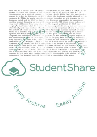 The Business Models of EasyJet vs RyanAir