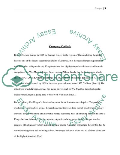 Financial Analysis for Kroger Co