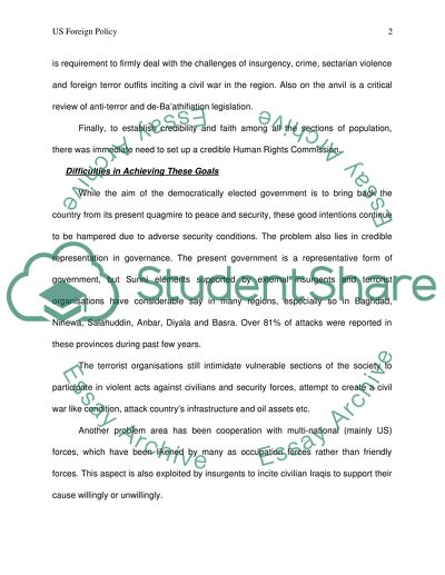 US foreign policy and Iraq