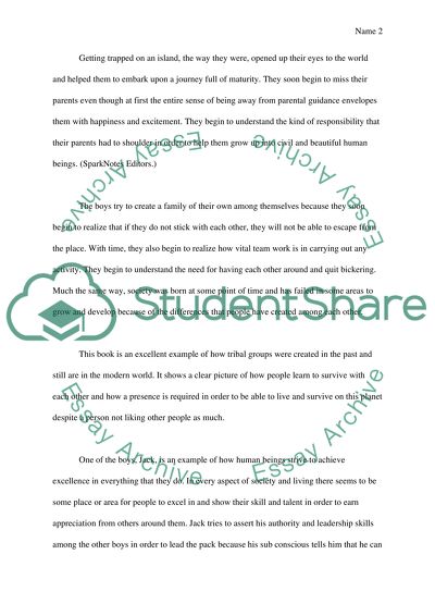 Analysis of Lord of the Flies