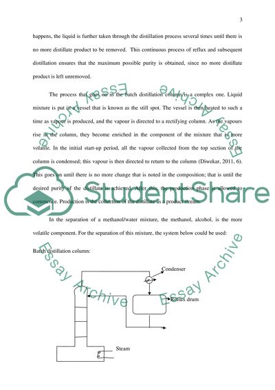 essay on distillation process