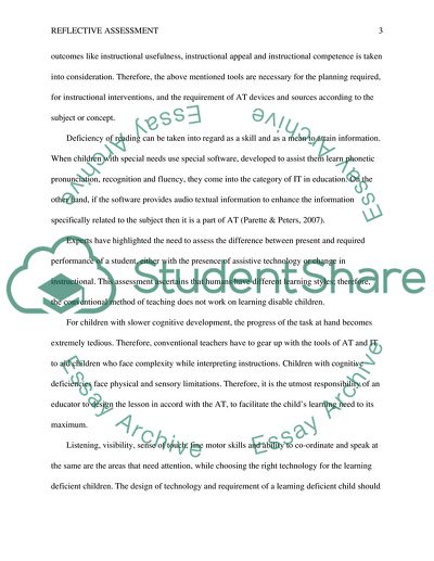 Reflective Assessment