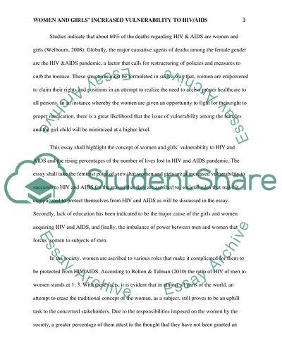 Women and girls` increased vulnerability to HIV/AIDS