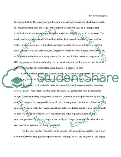 example of research design essay