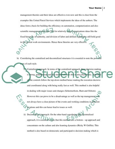 Organization Structure and Organization Design