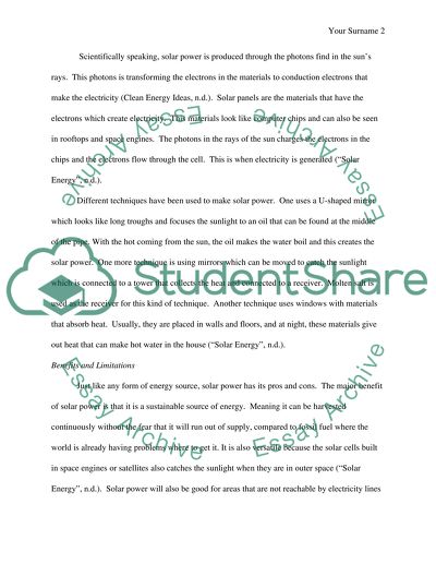 Research paper solar power