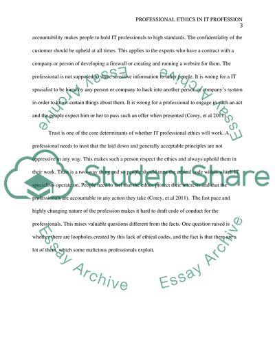 Professional ethics in IT profession