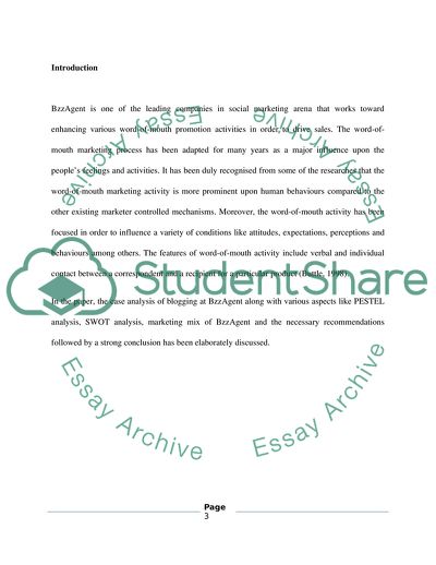 Case Analysis of Blogging at BzzAgent