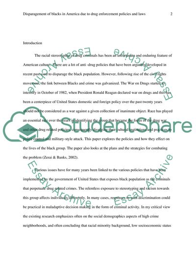 Disparagement of Blacks in America Due to Drug Enforcement Policies