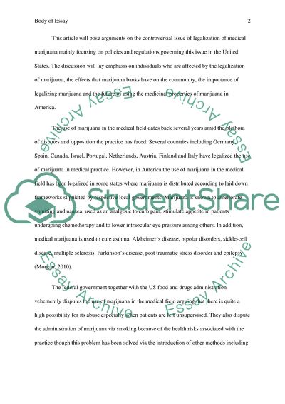 Legalization of medical marijuana