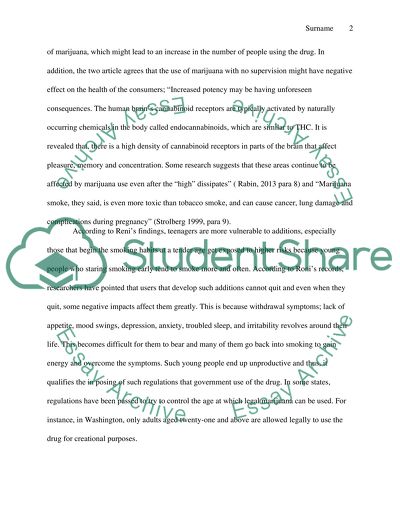 Comparison between Articles on Marijuana Use